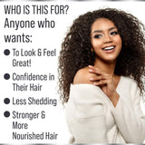 Hair Thickness Maximizer 5-in-1 Hair Vitamins capsules on a wooden surface