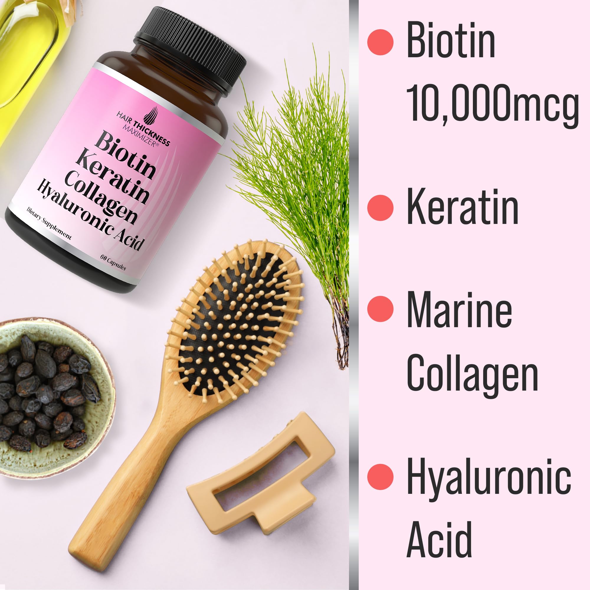 Hair Thickness Maximizer Hair Vitamins bottle side view