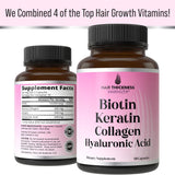 Hair Thickness Maximizer Hair Vitamins on a wooden table