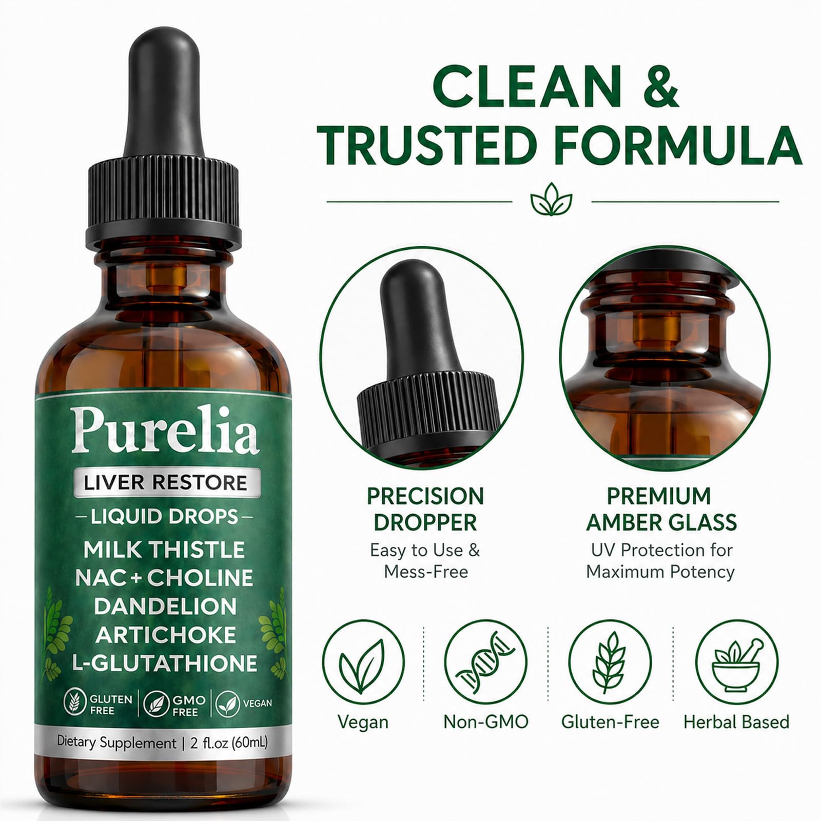hairhalo Liver Restore Drops in a glass of water