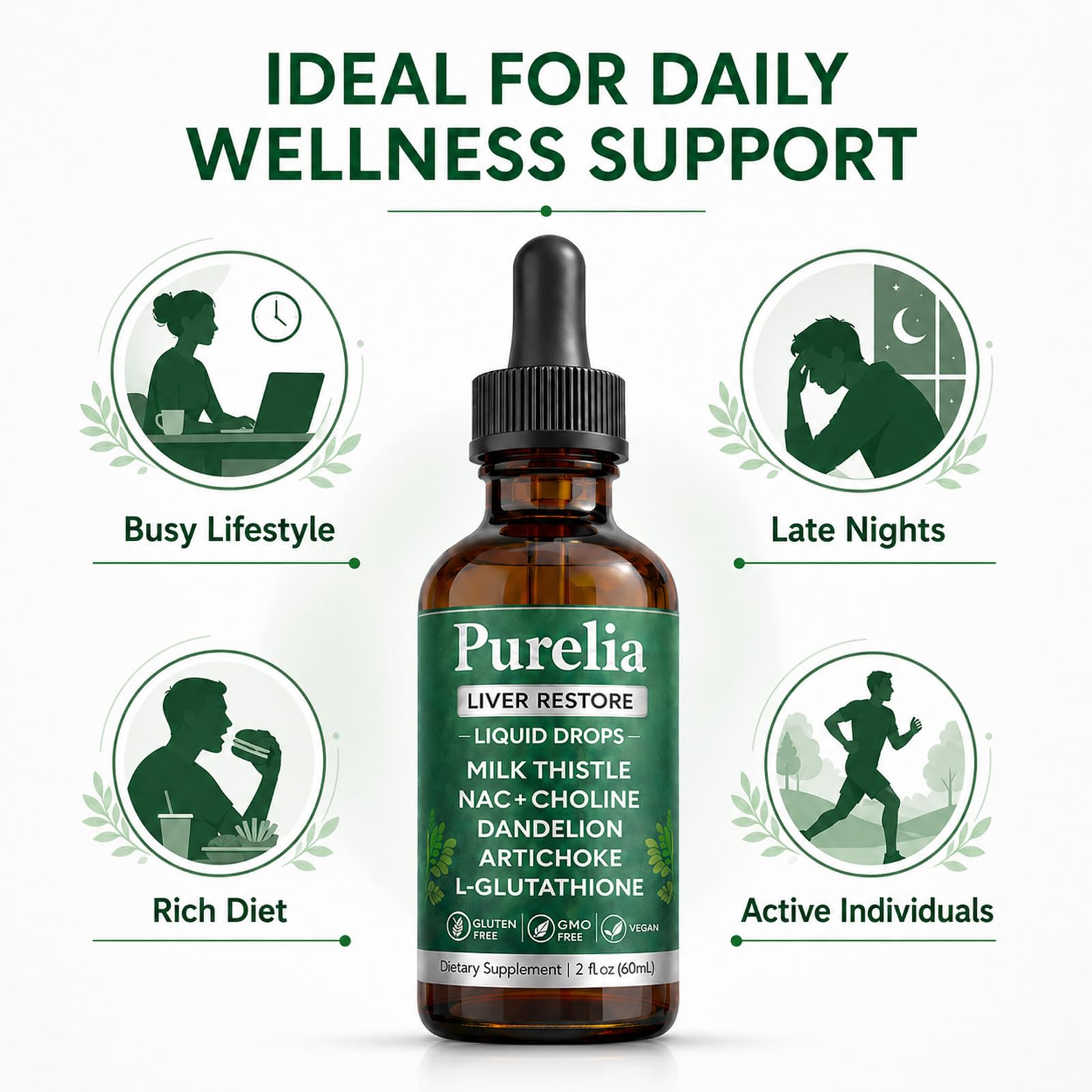hairhalo Liver Restore Drops on a kitchen counter