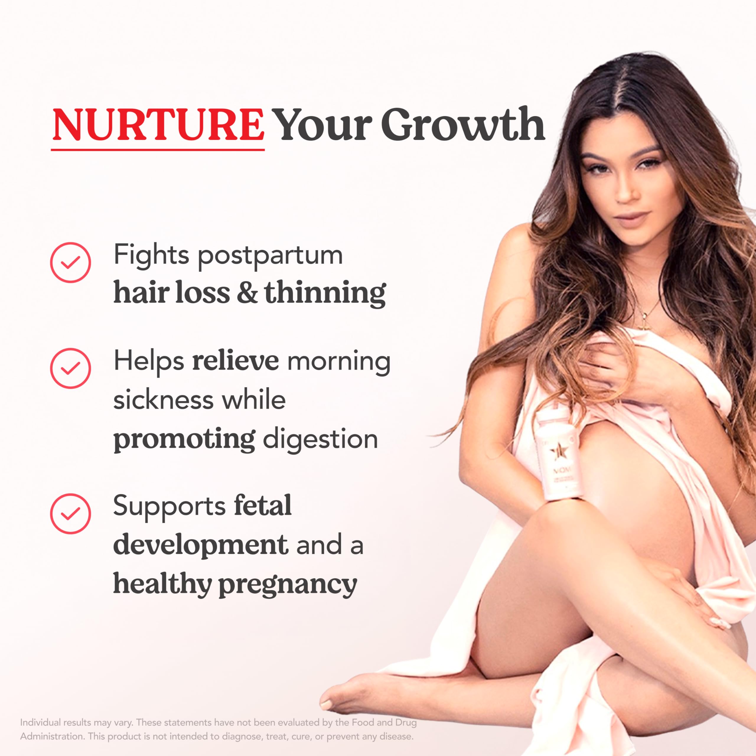 HAIRtamin Prenatal & Postnatal Multivitamin side view showing label