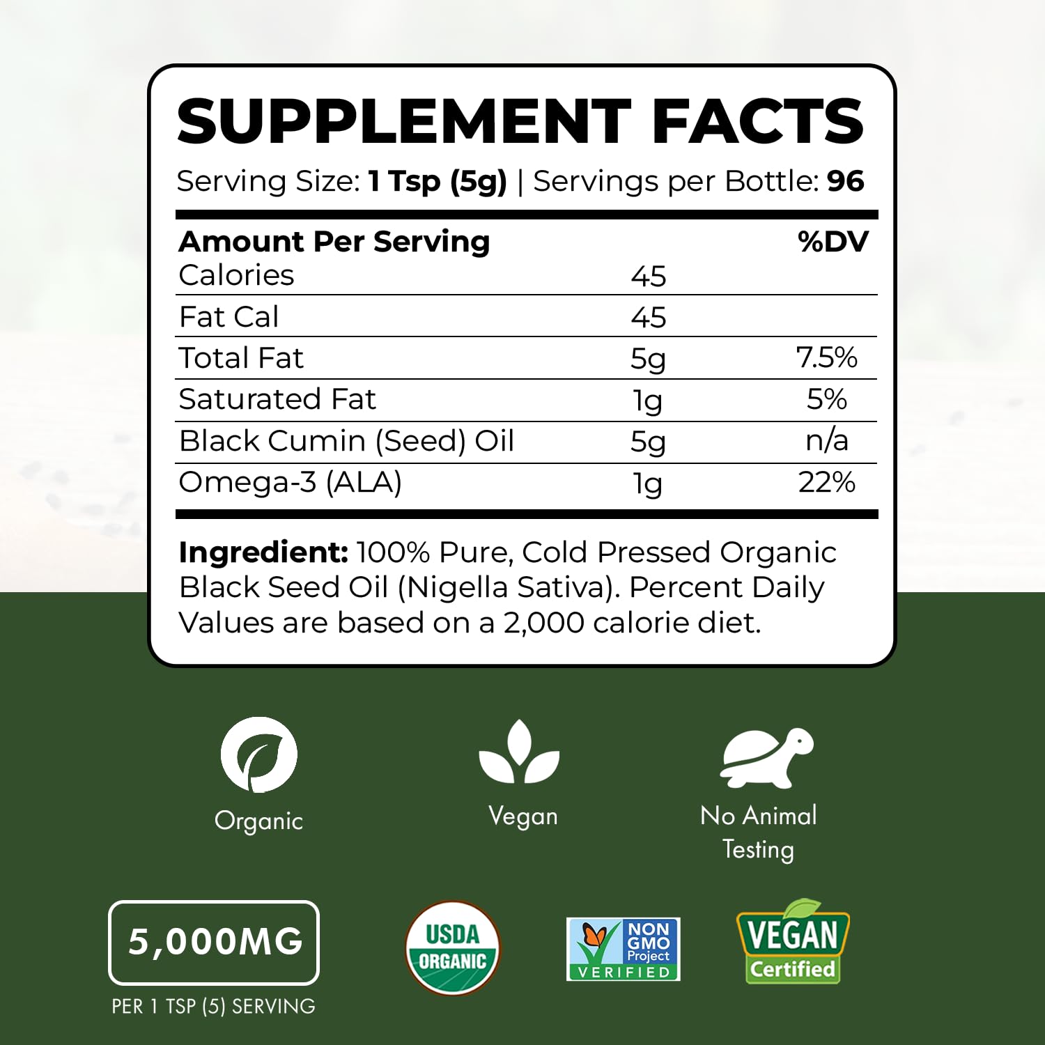 HalalEveryDay Black Seed Oil 227g bottle with ingredients listed