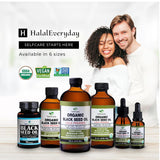 HalalEveryDay Black Seed Oil 227g in a glass