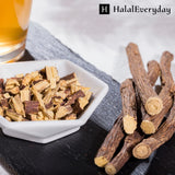 HalalEveryDay Licorice Root 100g side view showing ingredients