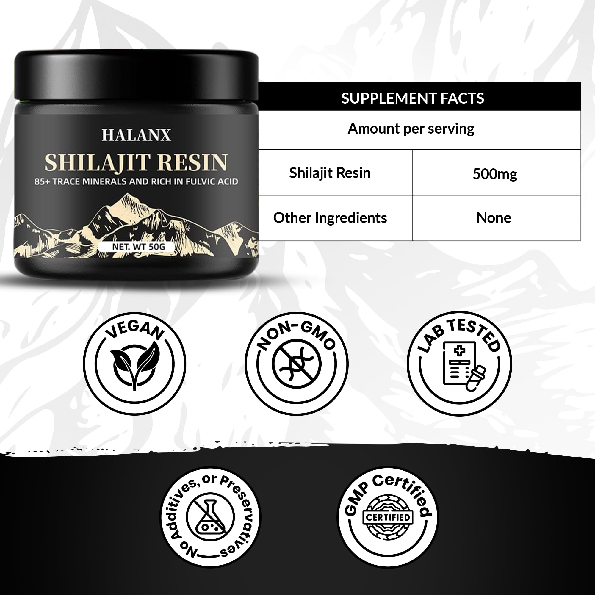 Halanx Shilajit Resin being dissolved in warm water