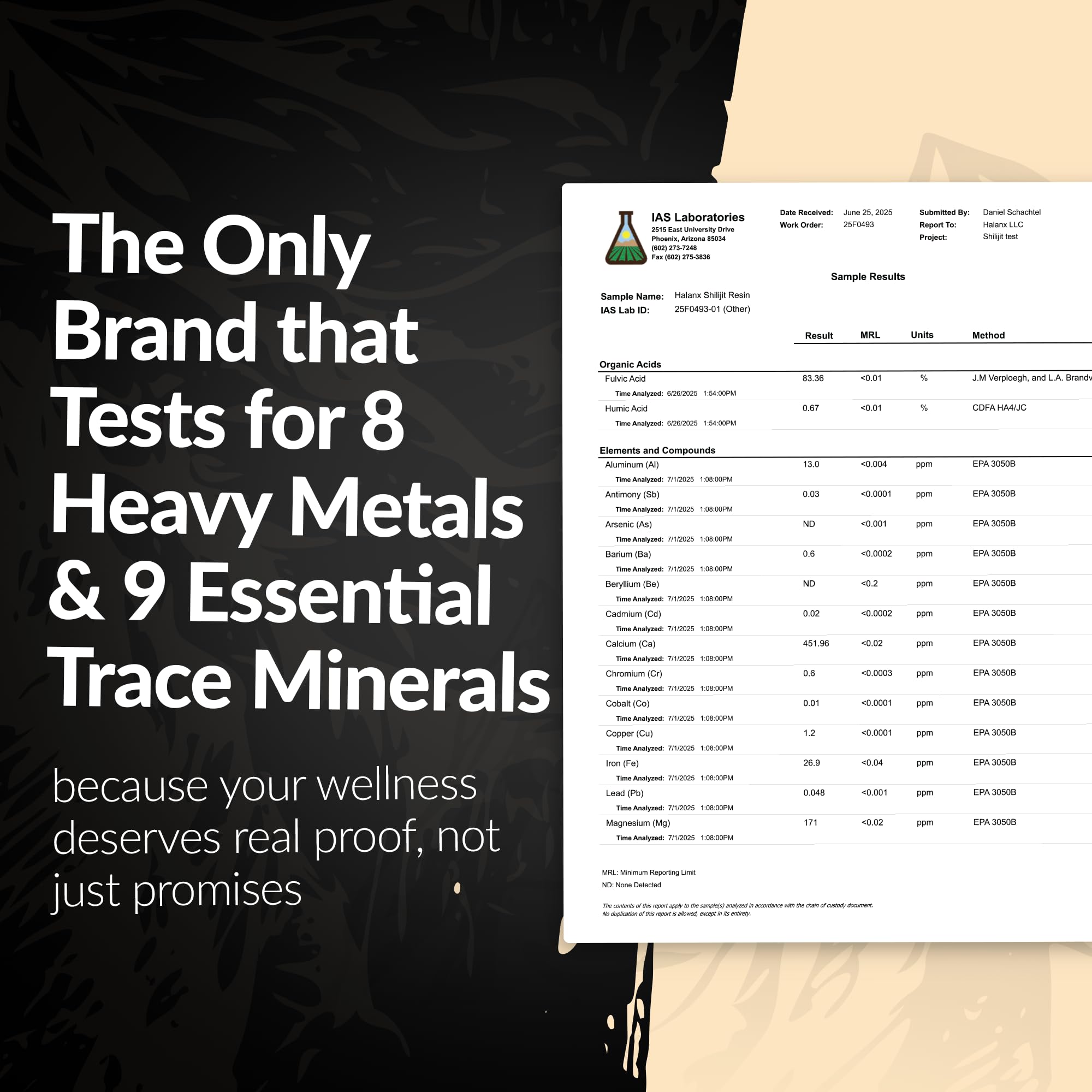 Halanx Shilajit Resin packaging details
