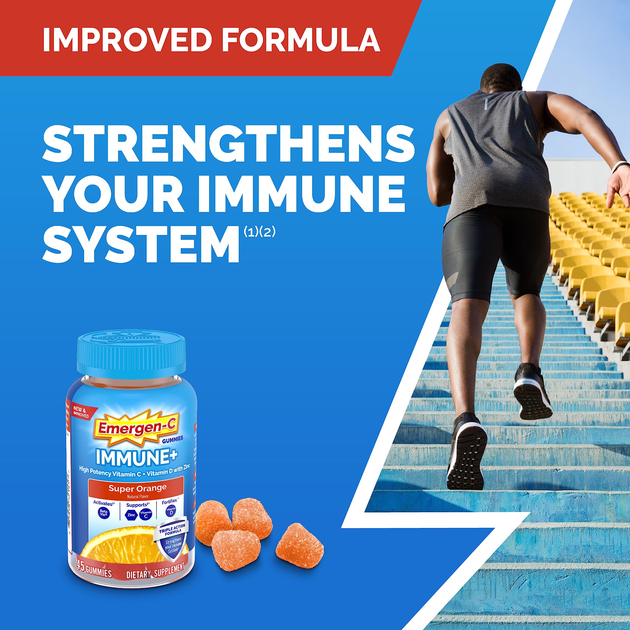 HALEON Emergen-C daily wellness+ Triple Action gummies with natural flavour ingredients
