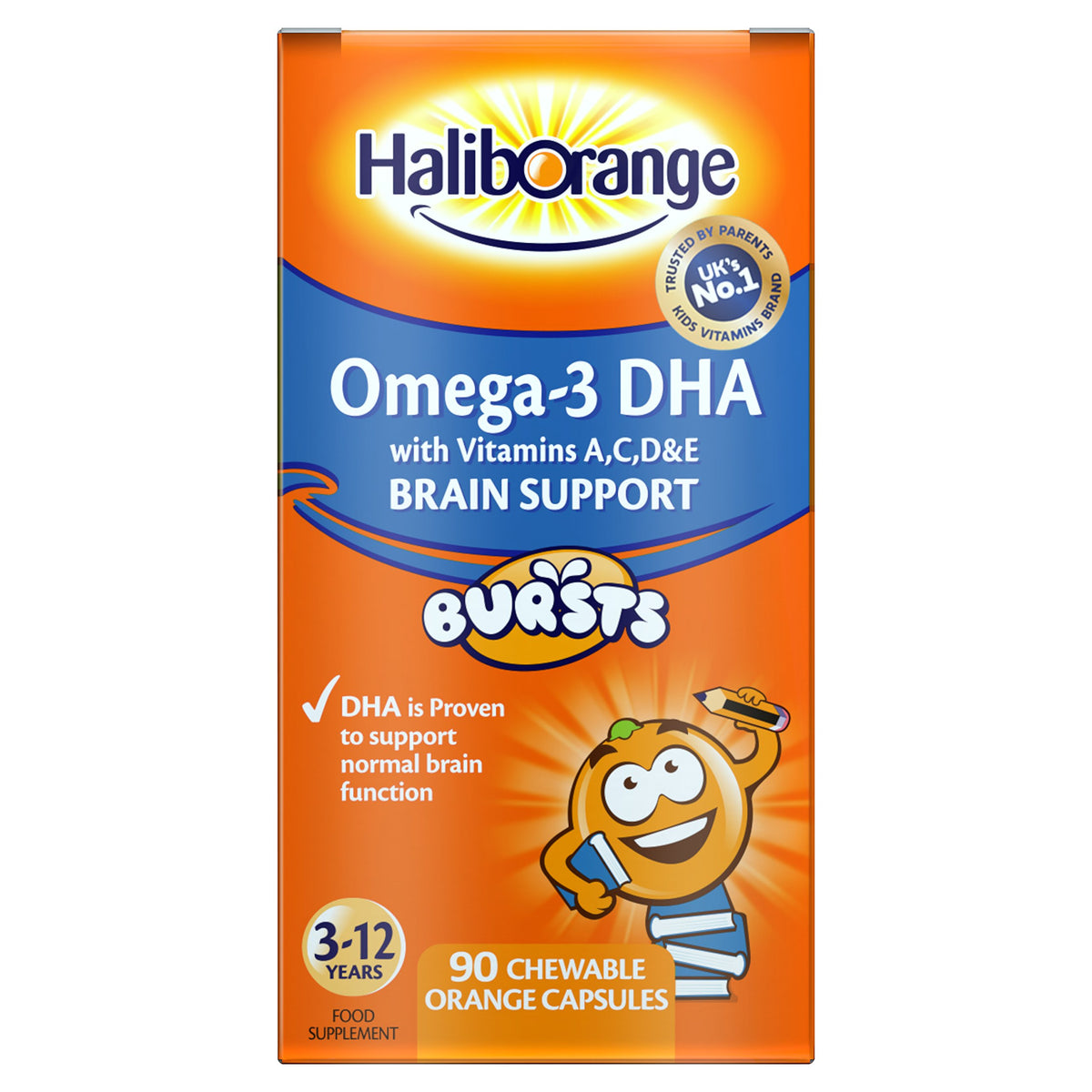 Haliborange Omega-3 Fruit Bursts for Kids packaging front view