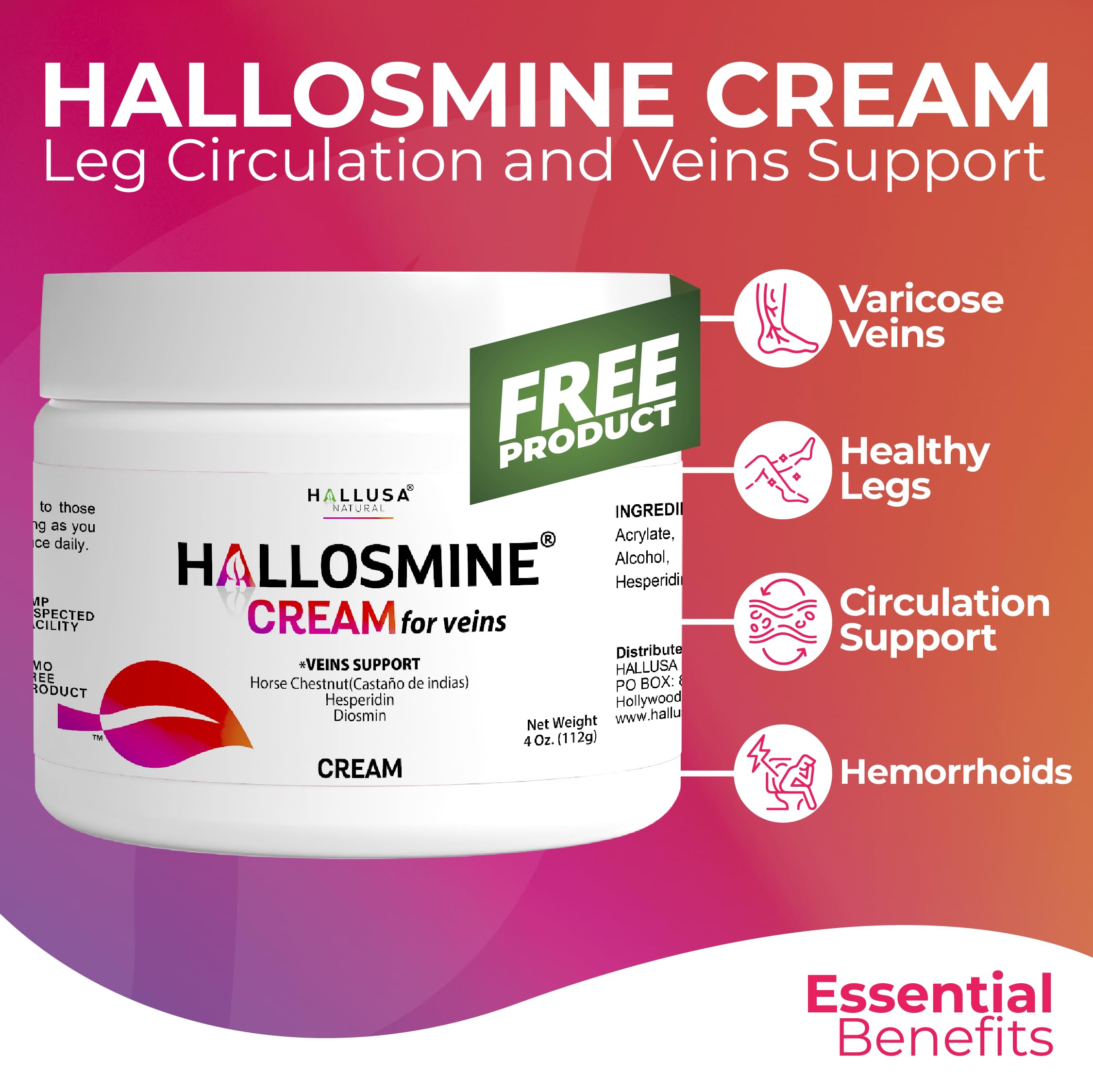 Hallosmine Cream with aloe vera and menthol