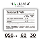 Hallusa Natural Circulation Support Supplement ingredients list