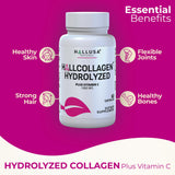 Hallusa Natural Collagen Supplement side view of bottle