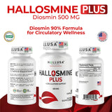 Hallusa Natural Diosmin 500mg Capsules with a glass of water