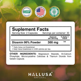 Hallusa Natural Diosmin Circulation 300mg capsules side view