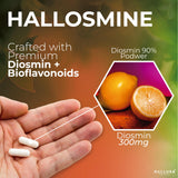 Hallusa Natural Diosmin Circulation 300mg capsules with fresh herbs