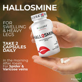 Hallusa Natural Diosmin Circulation 300mg capsules with measuring spoon