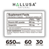 Hallusa Natural Diosmin & Hesperidin Capsules with measuring spoon