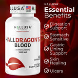 Hallusa Natural Dragon’s Blood 1000mg Capsules opened bottle