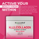 Hallusa Natural Multi Collagen Peptides Powder measuring scoop