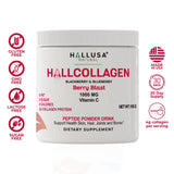 Hallusa Natural Multi Collagen Peptides Powder on a kitchen counter