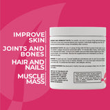 Hallusa Natural Multi Collagen Peptides Powder side view showing nutritional information