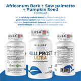 Hallusa Natural Saw Palmetto 810mg supplement in a lifestyle setting