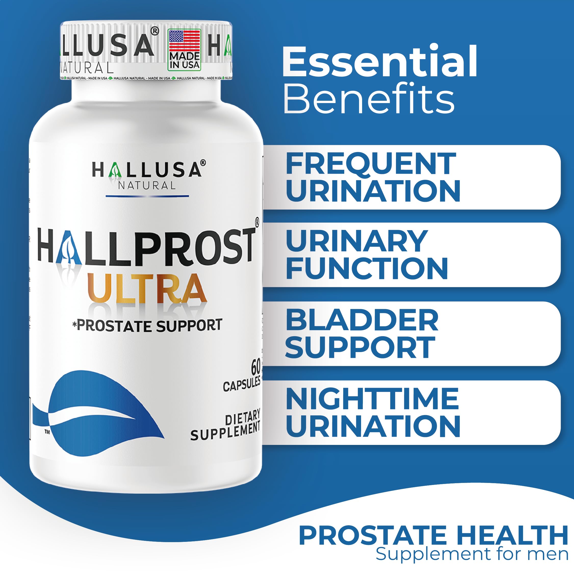 Hallusa Natural Saw Palmetto 810mg supplement side view