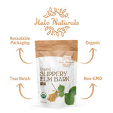 Halo Naturals Organic Slippery Elm Bark Cut 113g with measuring spoon