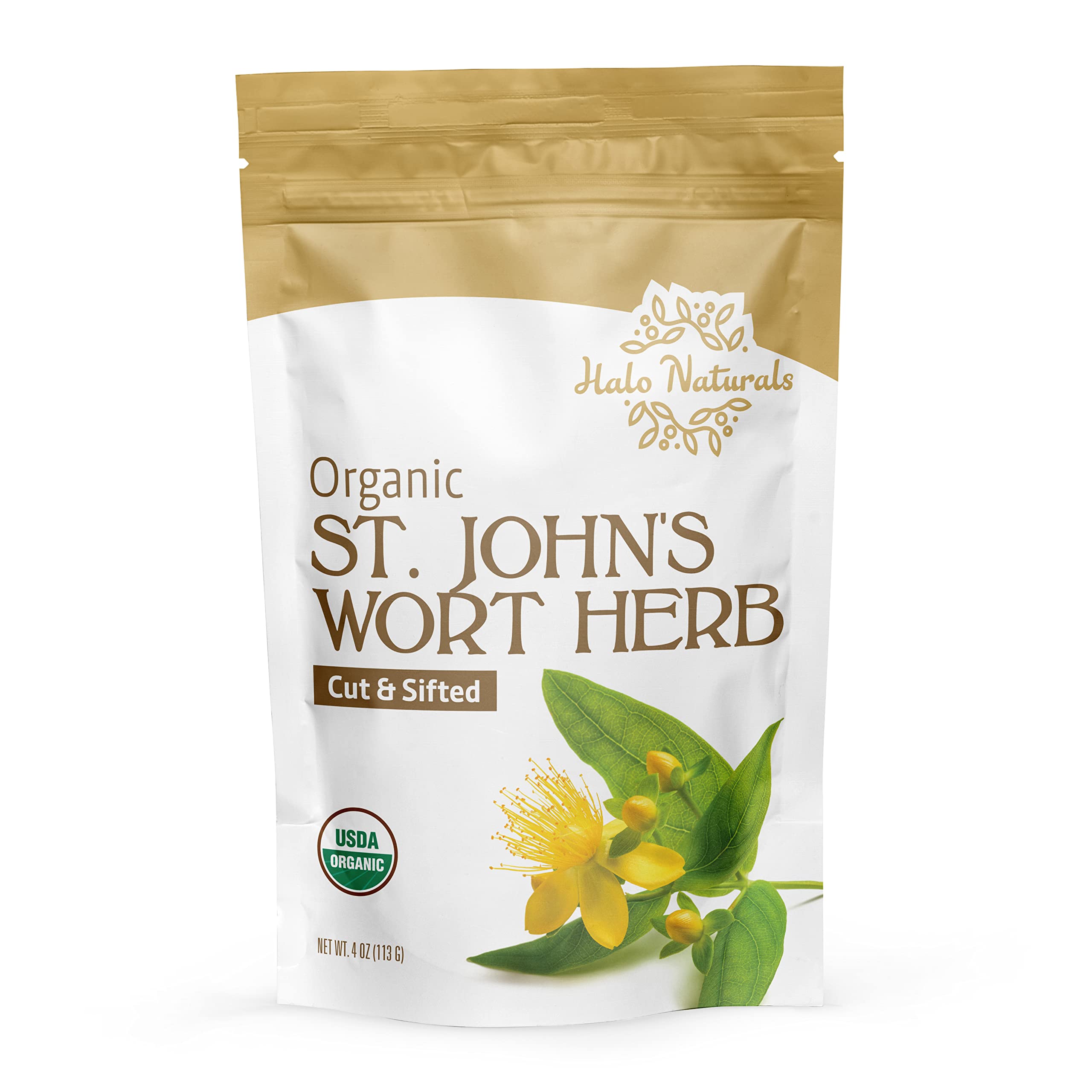 Halo Naturals Organic St. John's Wort close-up of herb