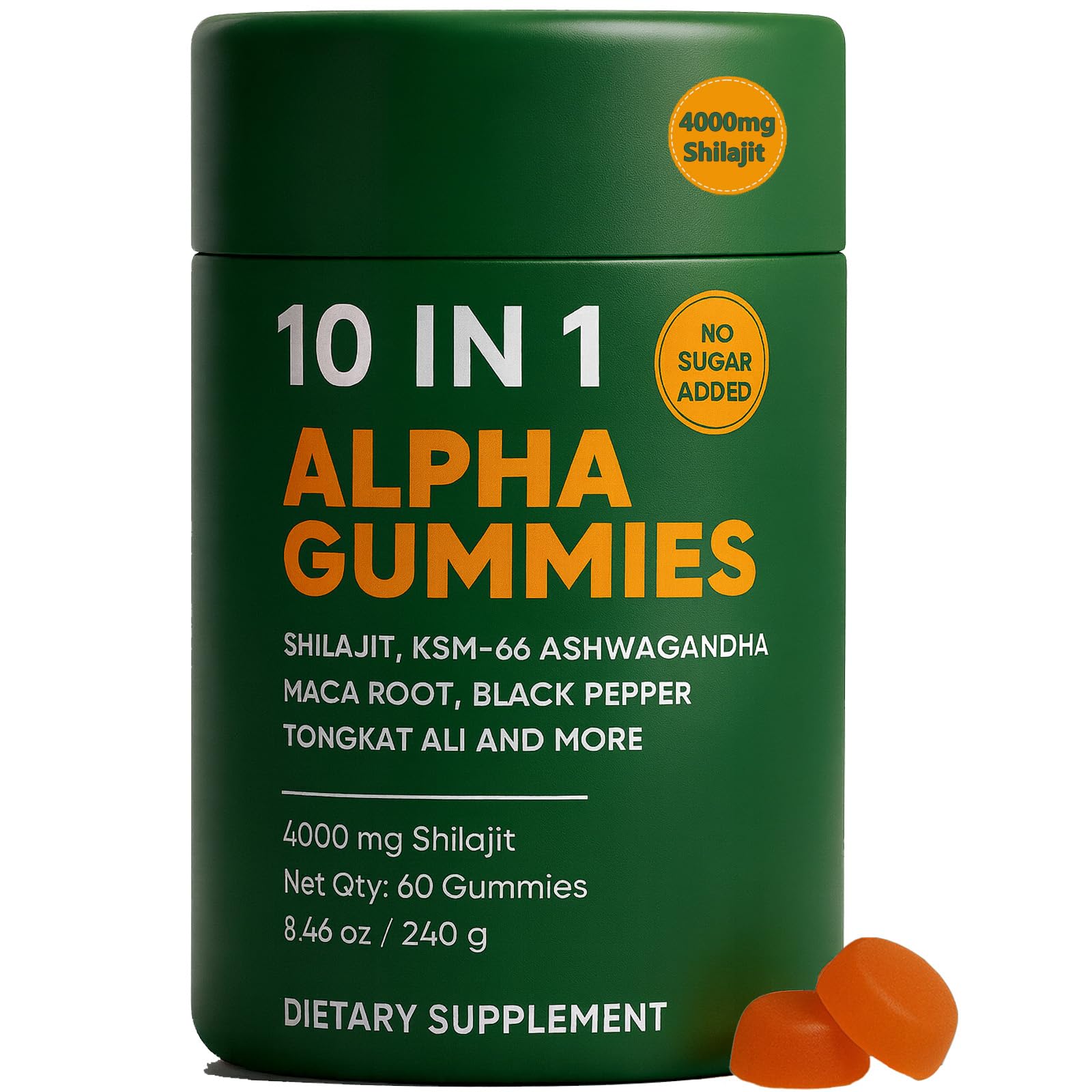 hanachi Alpha Shilajit Gummies 4000mg front view packaging
