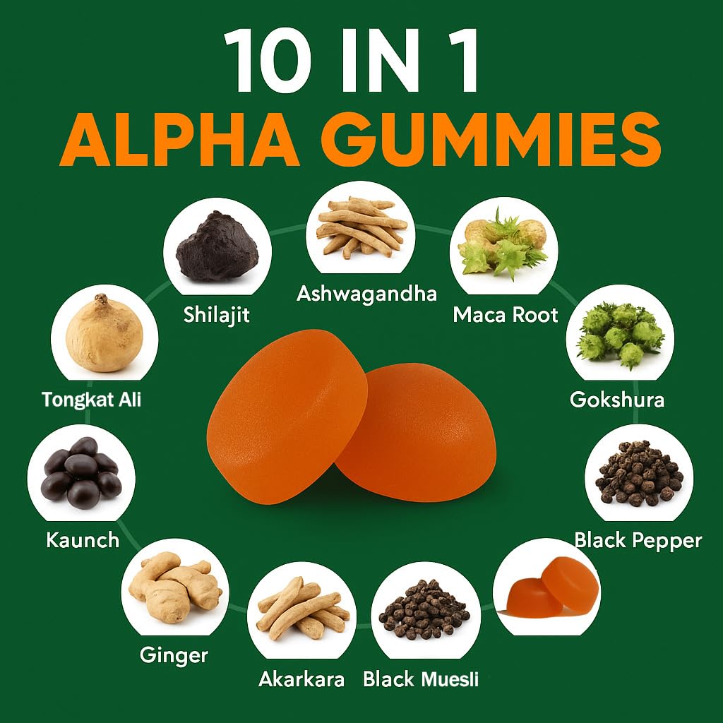 hanachi Alpha Shilajit Gummies 4000mg gummies in a bowl