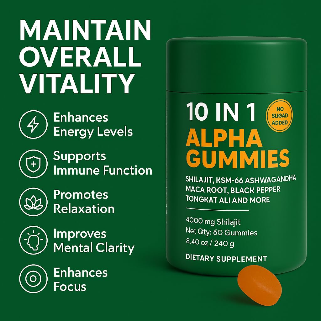 hanachi Alpha Shilajit Gummies 4000mg nutritional information