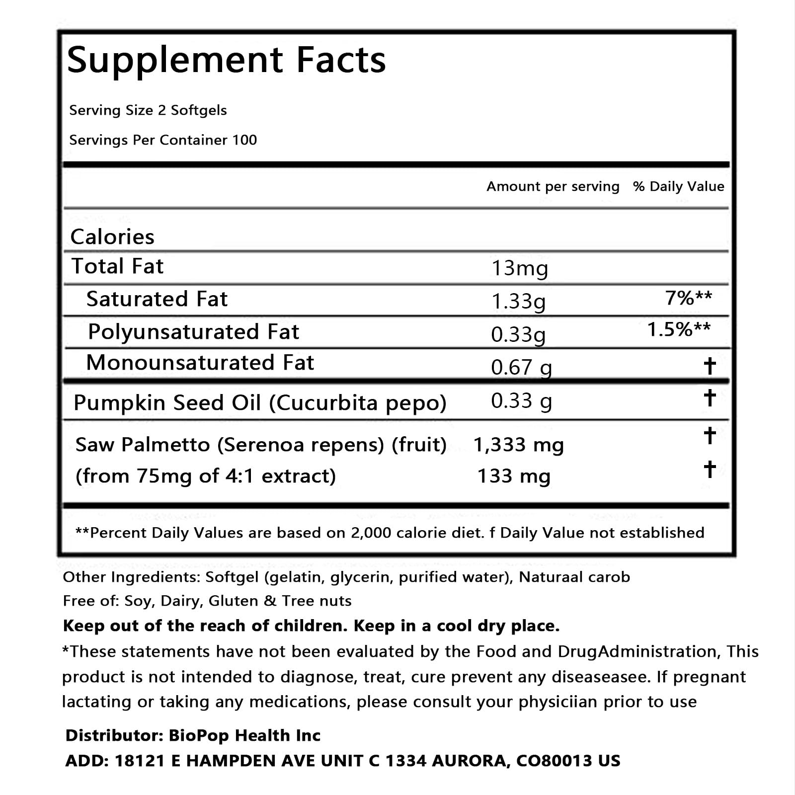 hanachi Pumpkin Seed Oil Capsules bottle side view