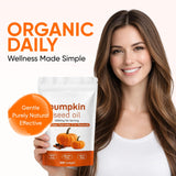 hanachi Pumpkin Seed Oil Capsules in a hand