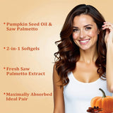 hanachi Pumpkin Seed Oil Capsules on a wooden table