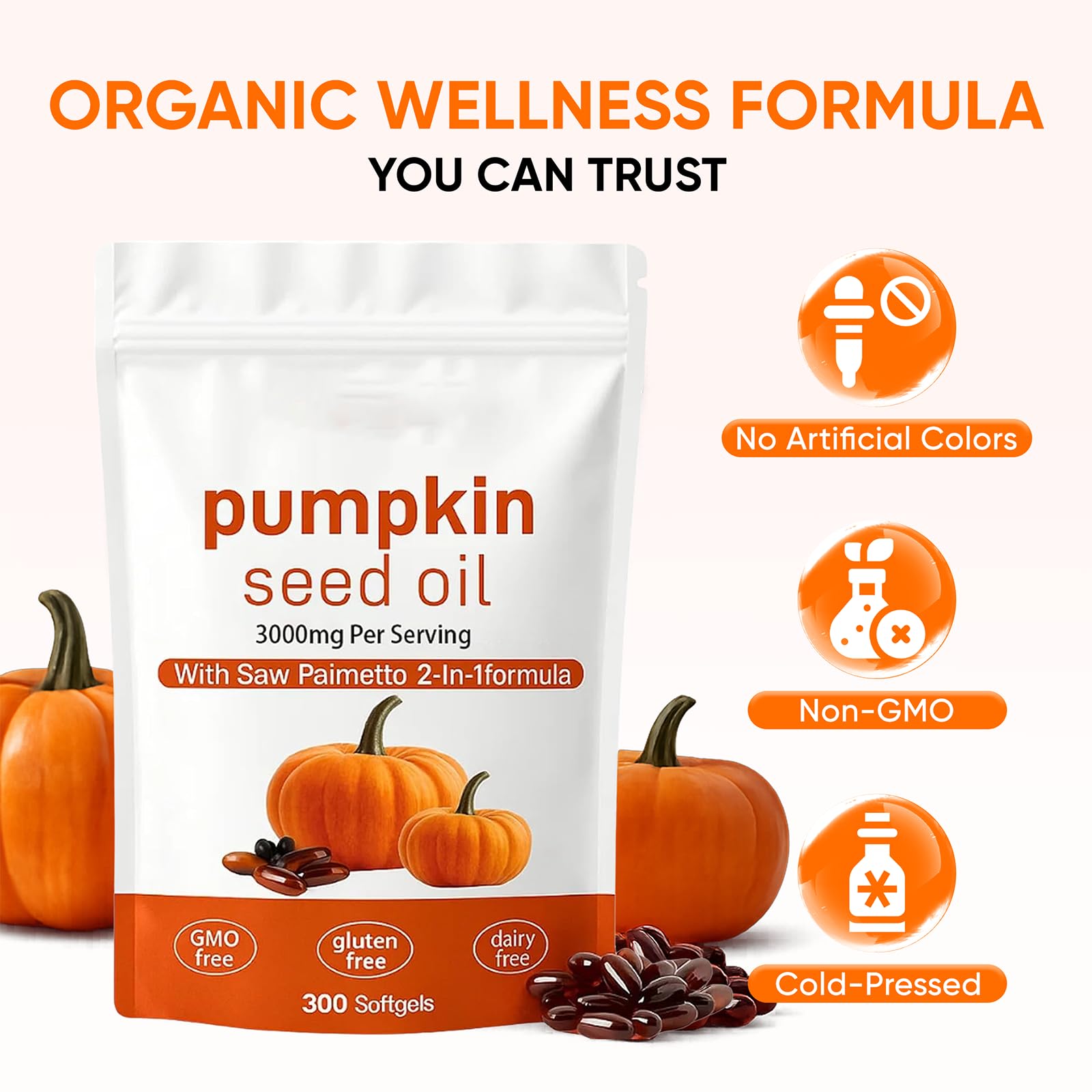hanachi Pumpkin Seed Oil Capsules with Saw Palmetto nutritional information