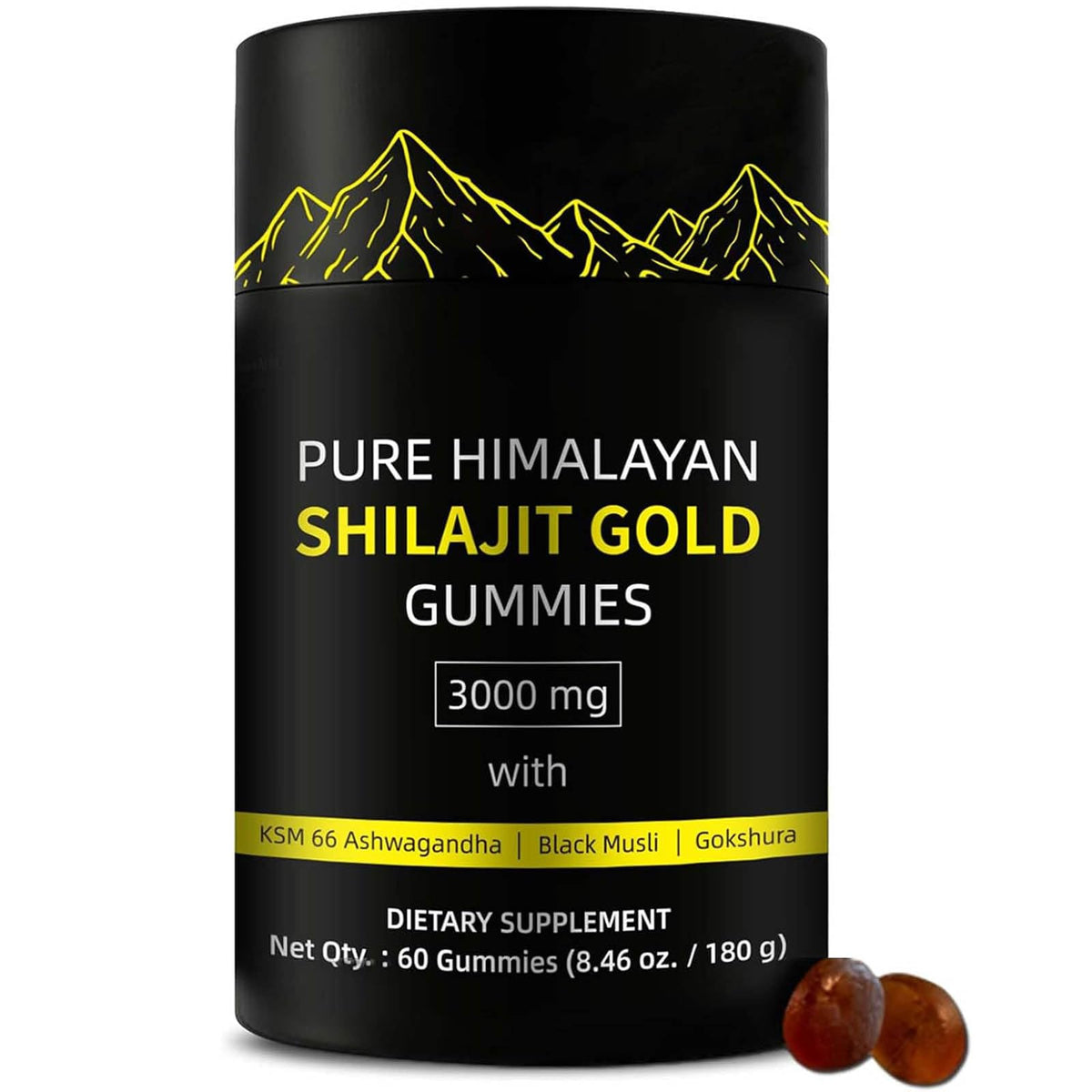 hanachi Pure Himalayan Shilajit Gold Gummy front view