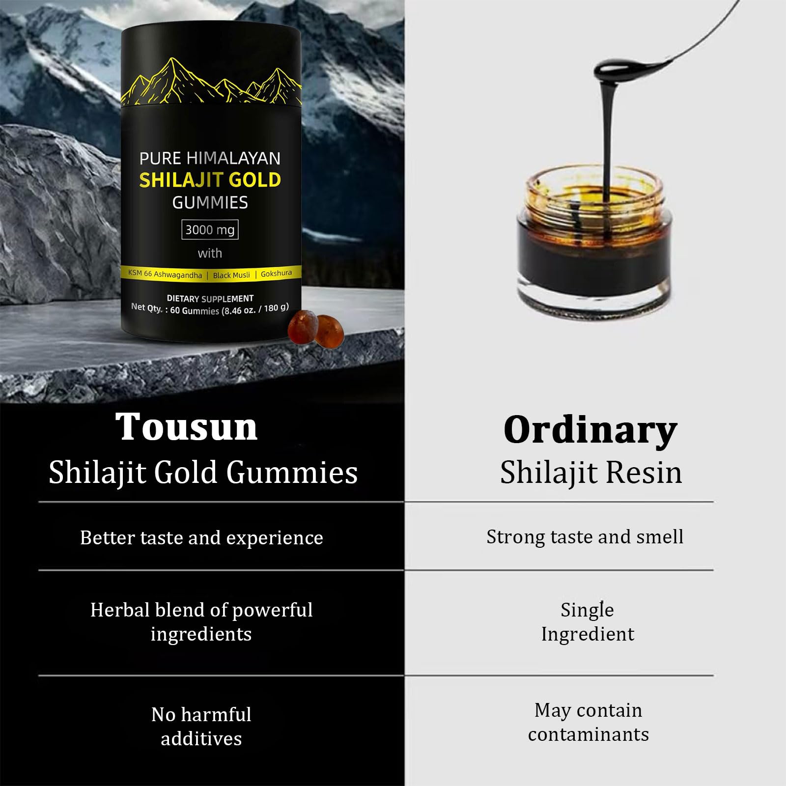 hanachi Pure Himalayan Shilajit Gold Gummy individual wrap