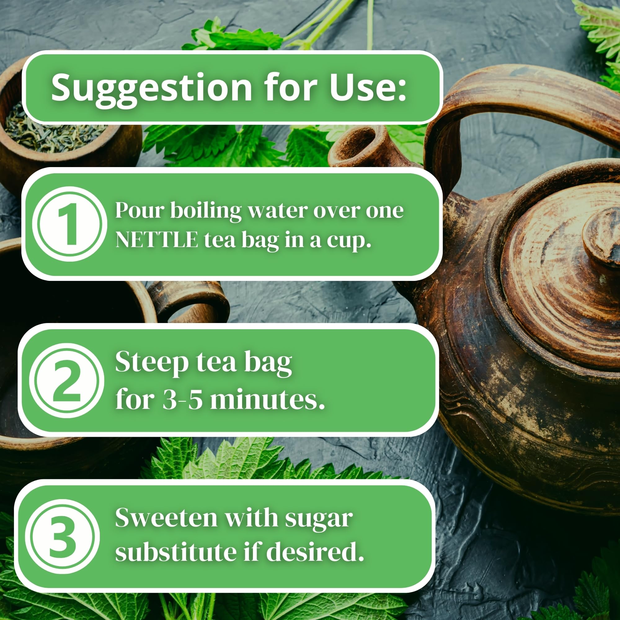 Hanan Nettle Tea loose leaf option with herbs
