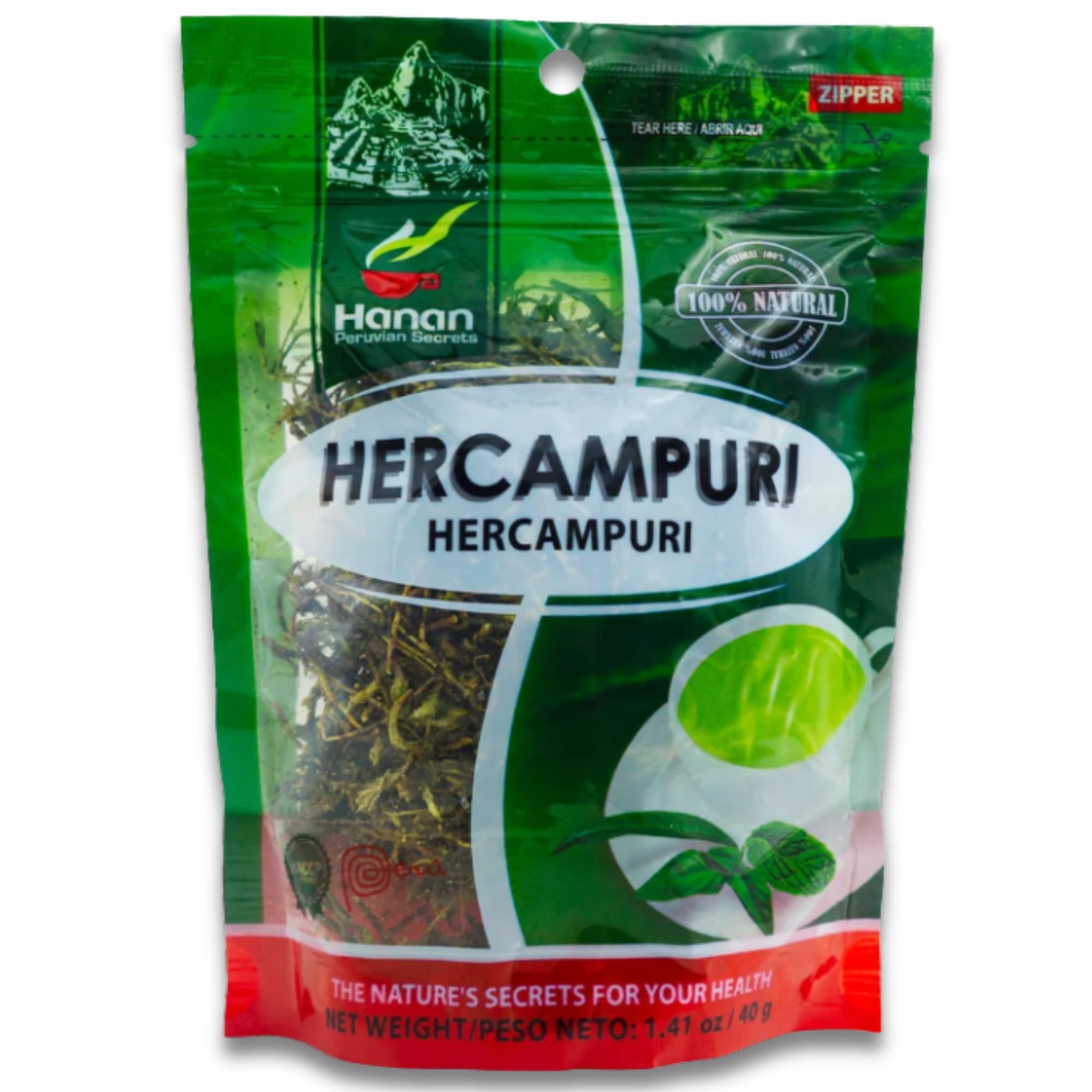 HANAN PERUVIAN SECRETS Hercampuri Herbal Tea 40g front view