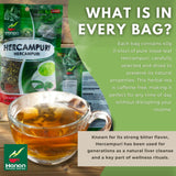 HANAN PERUVIAN SECRETS Hercampuri Herbal Tea brewed in a cup