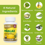 Hanan Piñalax Herbal Capsules with ingredients displayed