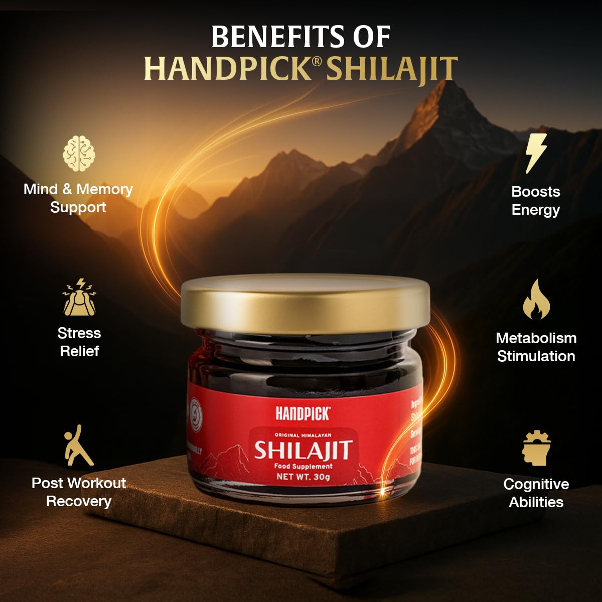 HANDPICK Himalayan Shilajit Resin close-up of the resin
