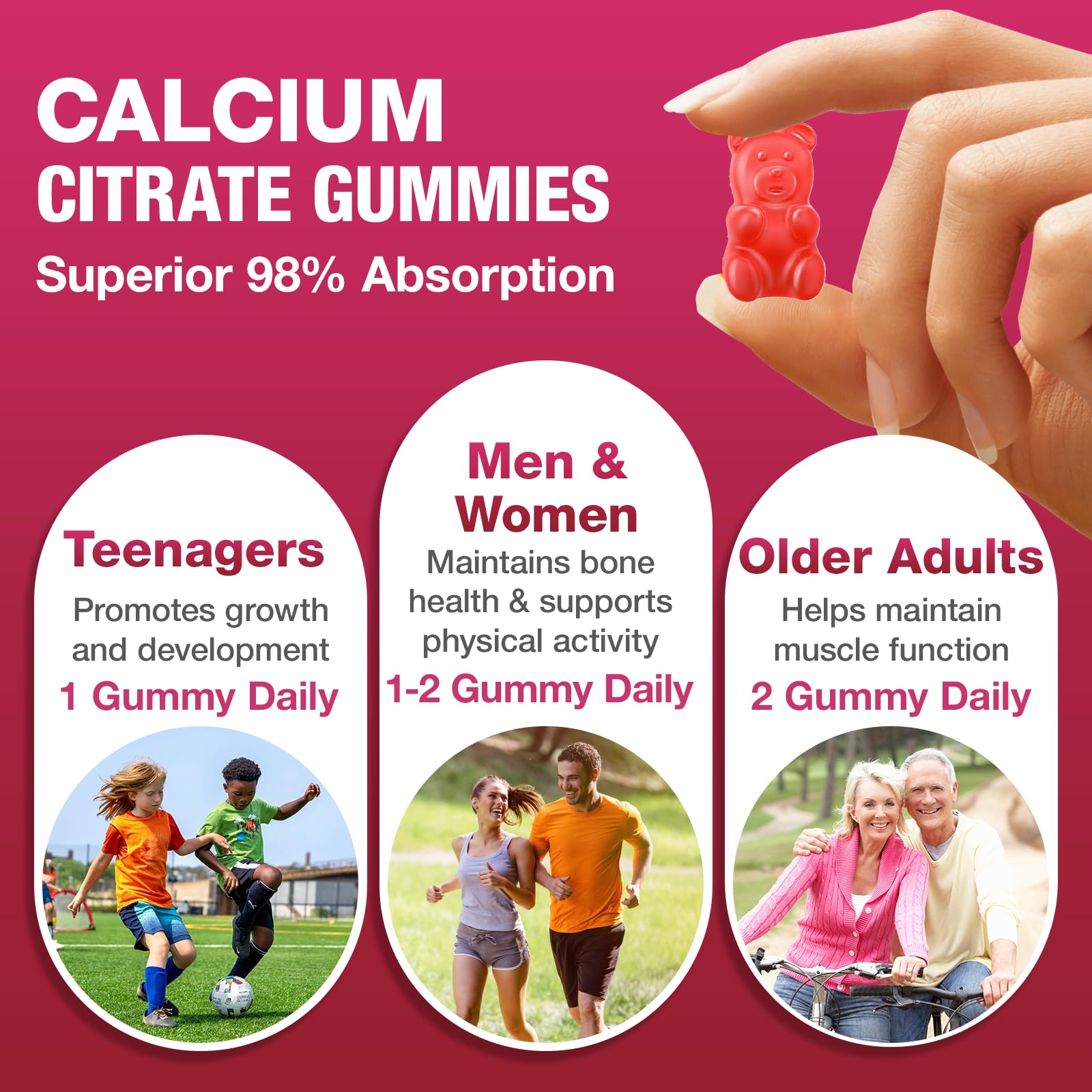Haohan Calcium Citrate Gummies showing 60 gummies per bottle