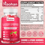Haohan L-Lysine Gummies 1200mg back view showing nutritional information