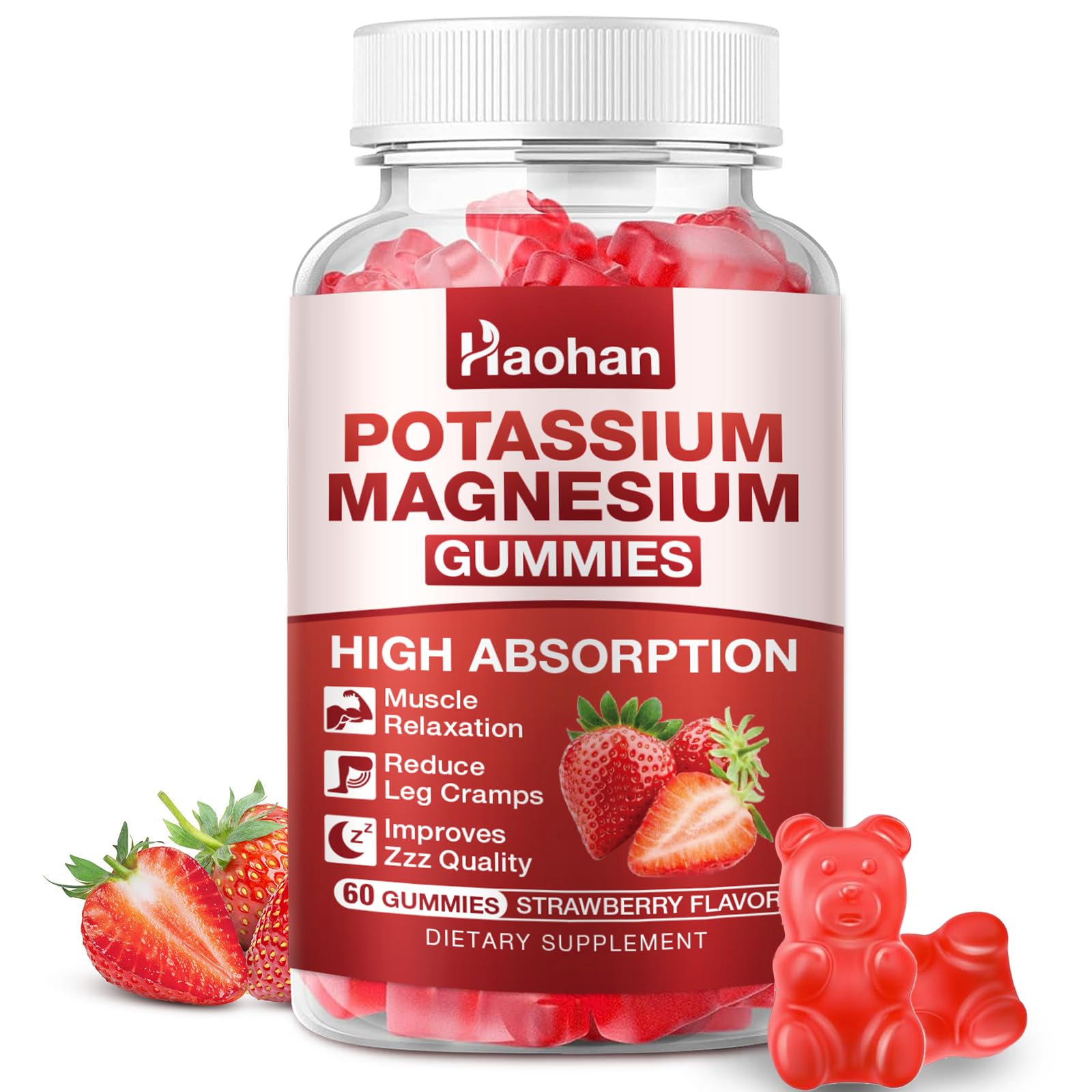 Haohan Magnesium Gummies 60 count bottle front view