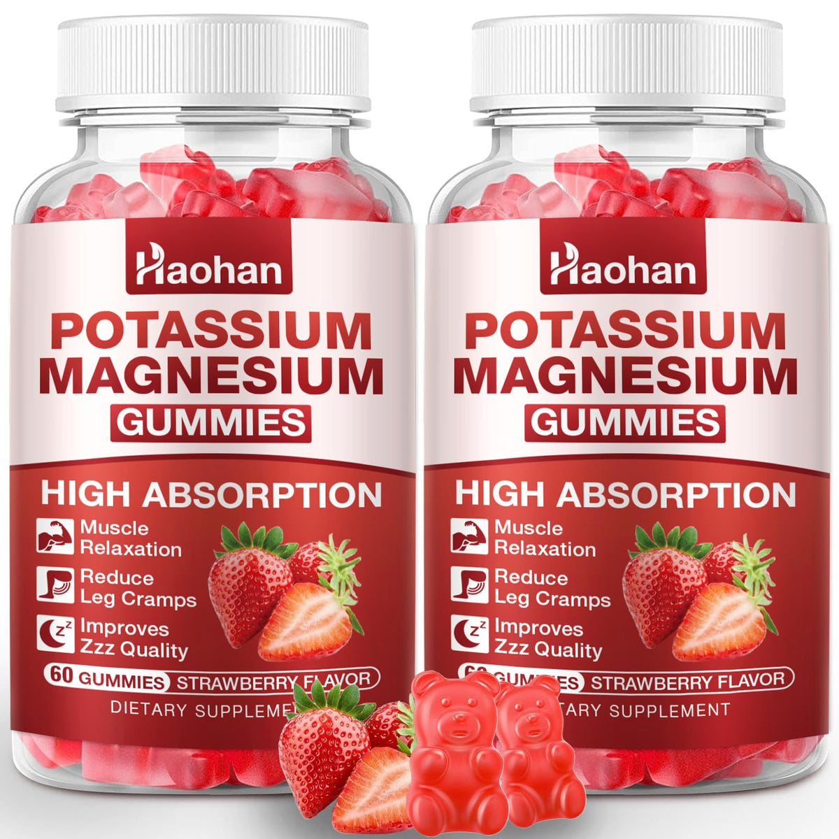 Haohan Magnesium Gummies bottle front view with 60 gummies