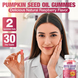 Haohan Saw Palmetto Gummies displayed with fresh raspberries