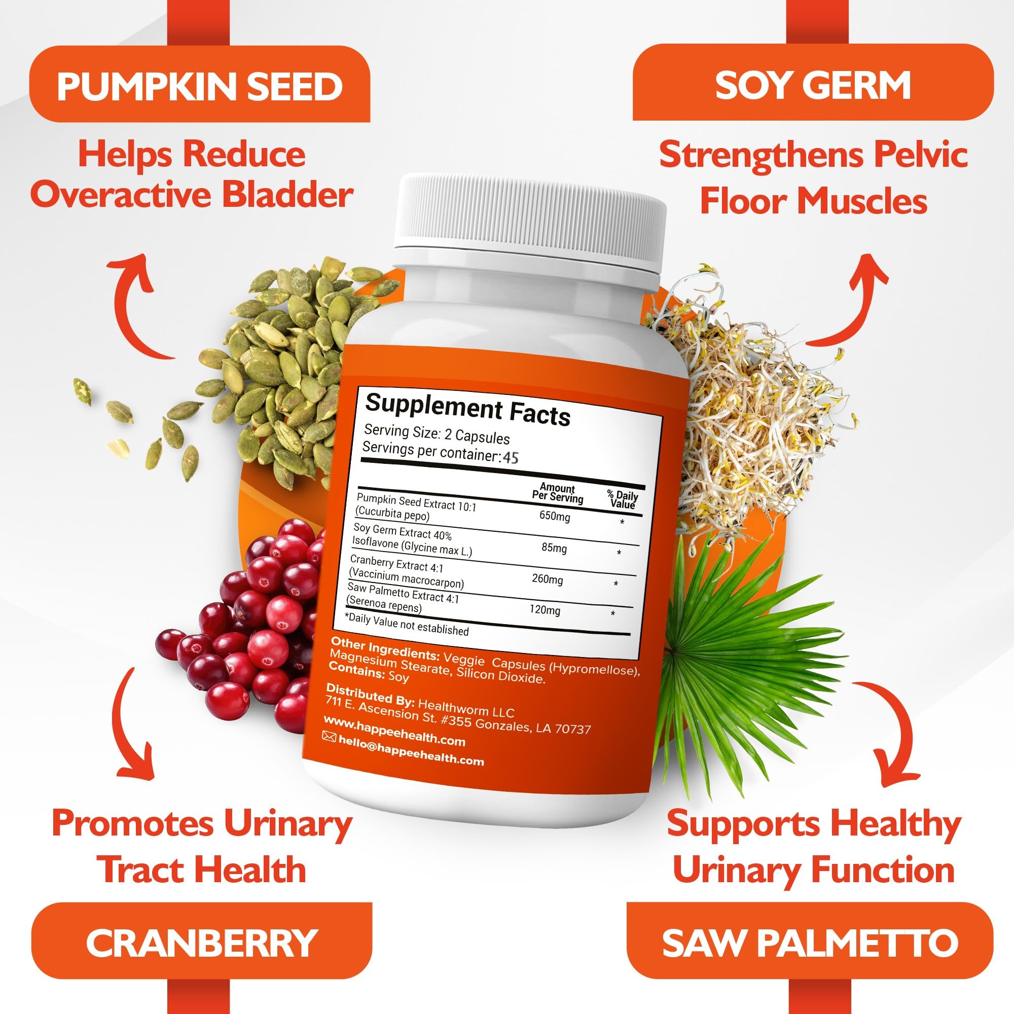 Happee Bladder Command Supplement 100g ingredients list