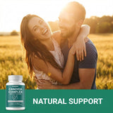 Happee Candida Complex Supplement capsules on a wooden surface